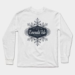 Emerald Isle, NC Summertime Floral Badge Long Sleeve T-Shirt